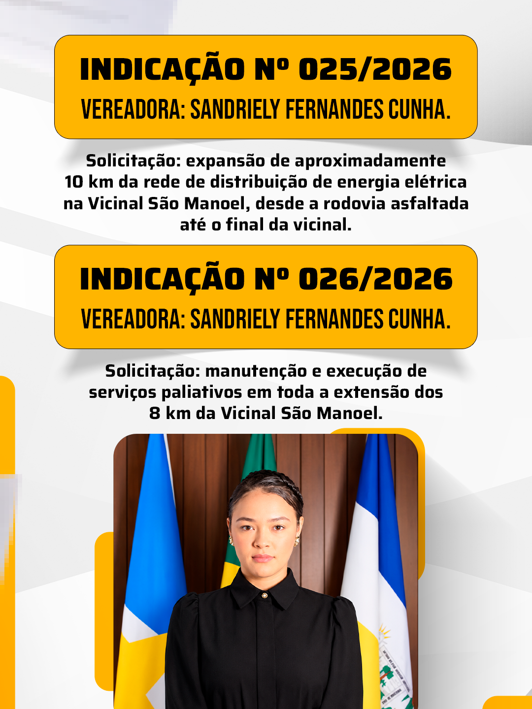 INDICAÇÕES DE N° 025 E 026/2026